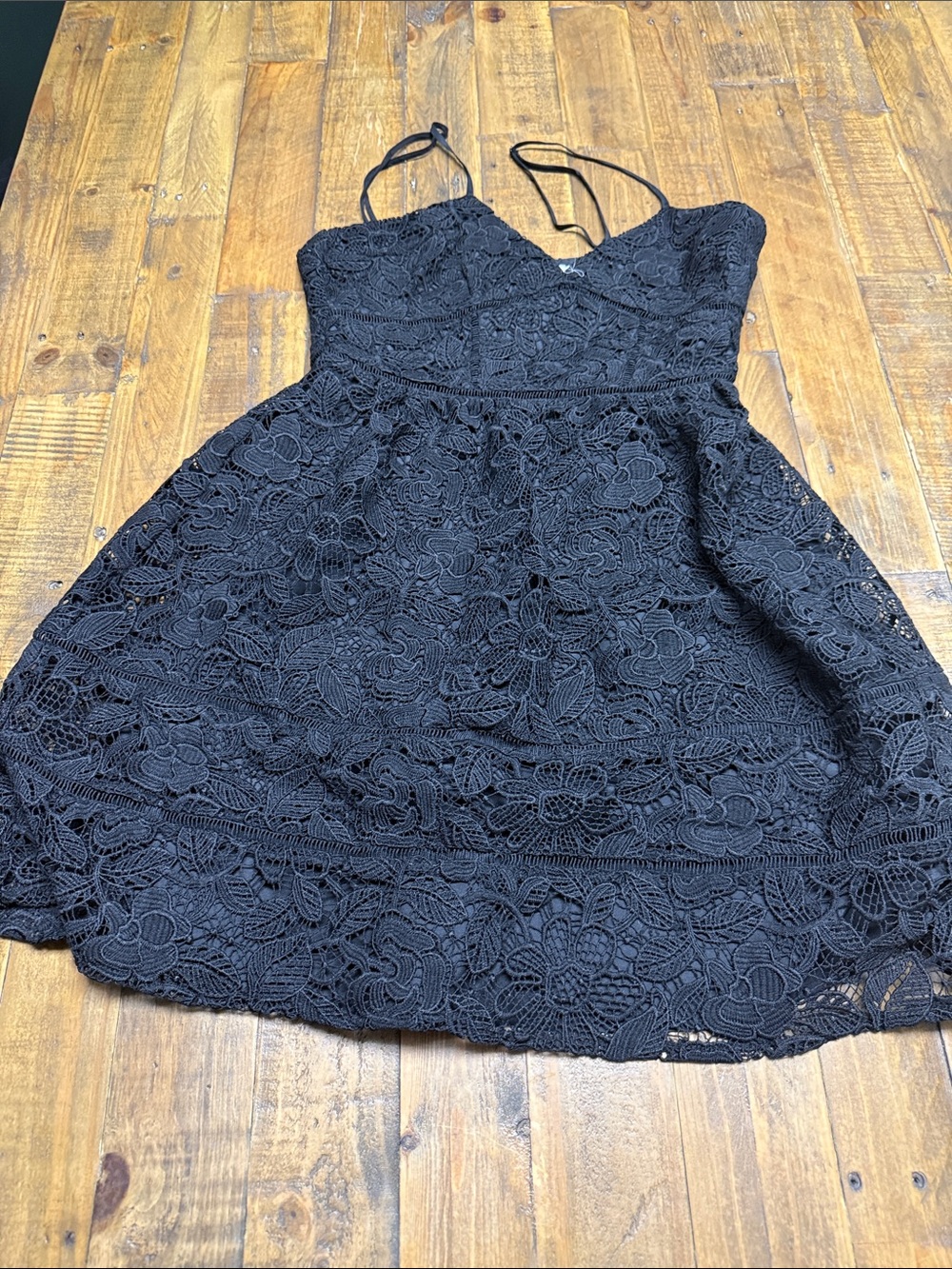 BB Dakota Black Floral Lace Mini Dress